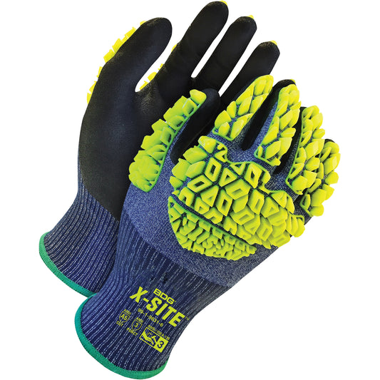 Bob Dale Gloves Cut-X™ Cut- & Impact-Resistant Gloves, Size 12/3X-Large, 18 Gauge, Nitrile Coated, Nylon/Stainless Steel/HPPE Shell, ASTM ANSI Level A5