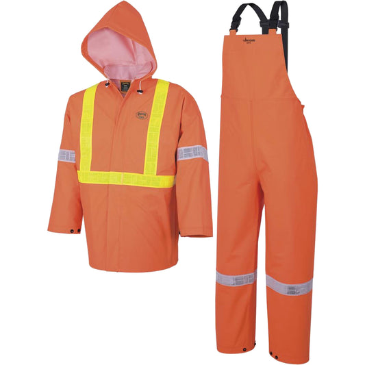 Ranpro Inc. R85 Element FR™ FR 3-Piece Safety Rain Suit, PVC, Small, High-Visibility Orange