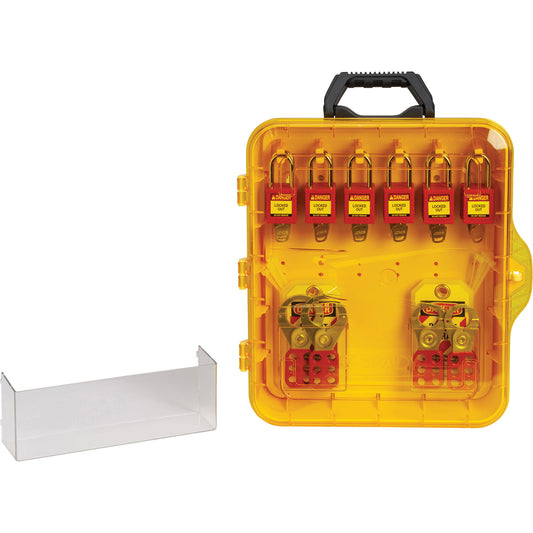 Brady Lockout Station with Keyed Different Nylon Safety Lockout Padlocks, Plastic Padlocks, 12 Padlock Capacity, Padlocks Included