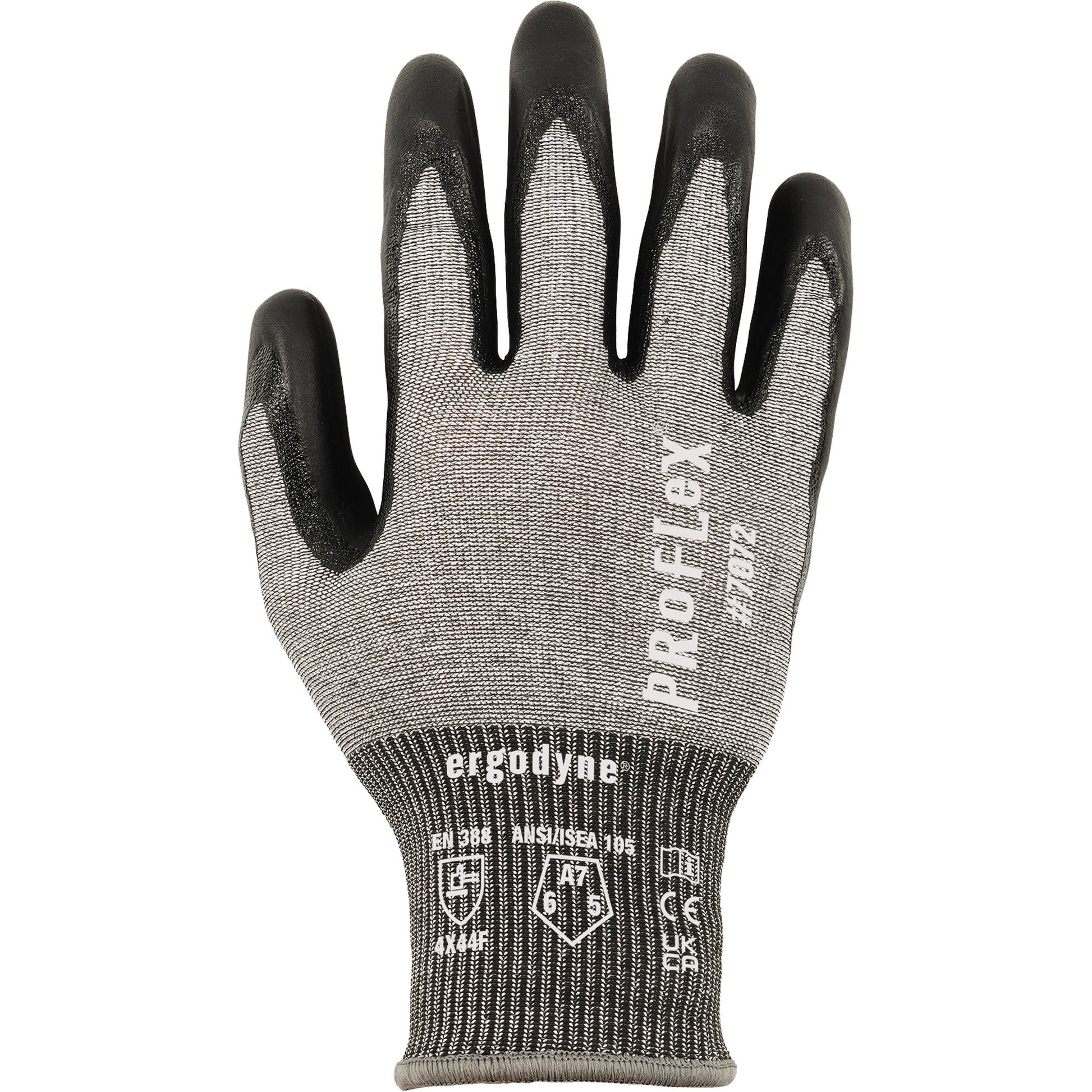Ergodyne Proflex 7072 Cut-Resistant Gloves, Size 2X-Large, 18 Gauge, Nitrile Coated, HPPE/Tungsten Shell, ASTM ANSI Level A7/EN 388 Level F