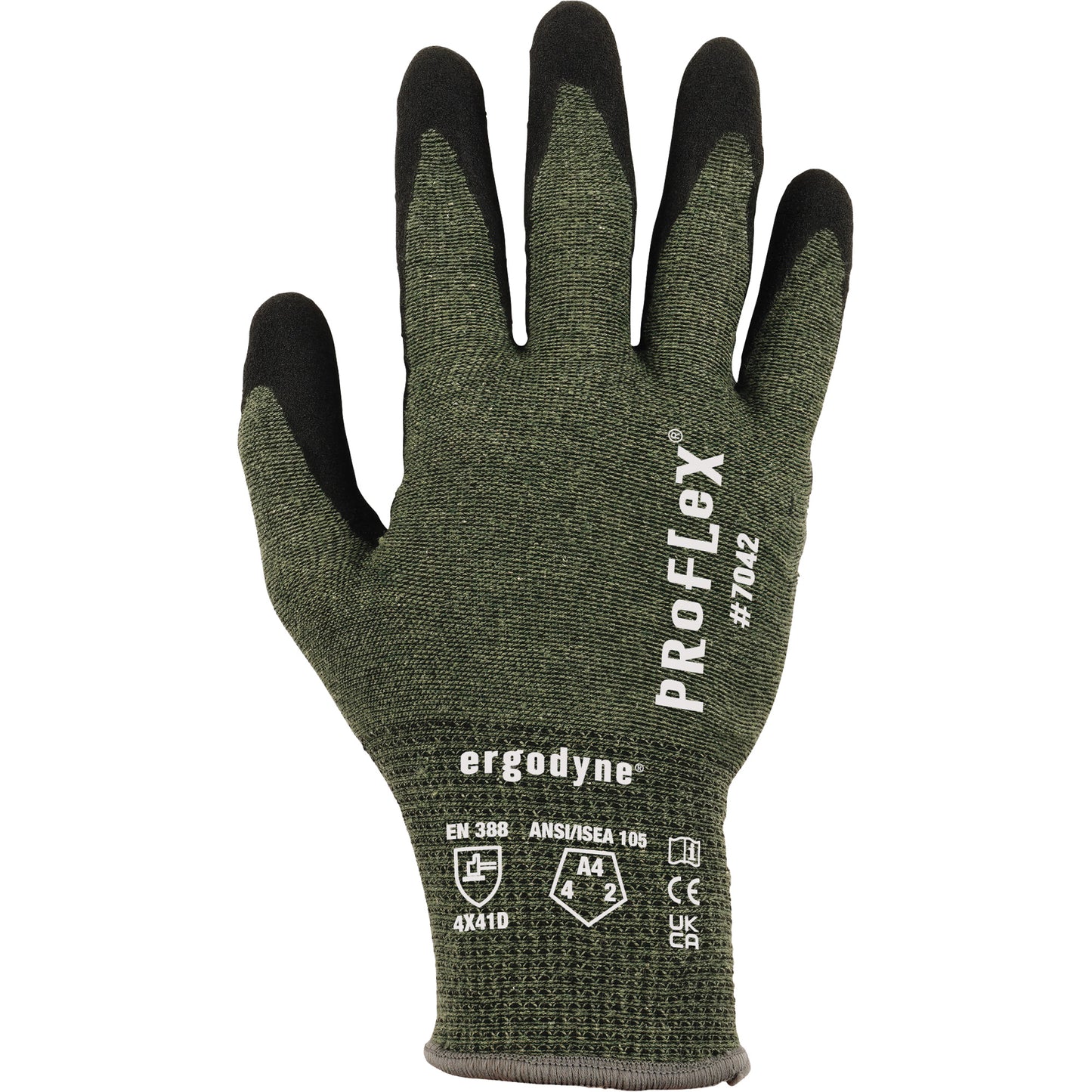 Ergodyne Proflex 7042 Cut-Resistant Gloves, Size X-Large, 18 Gauge, Nitrile Coated, Aramid Shell, ASTM ANSI Level A4/EN 388 Level D