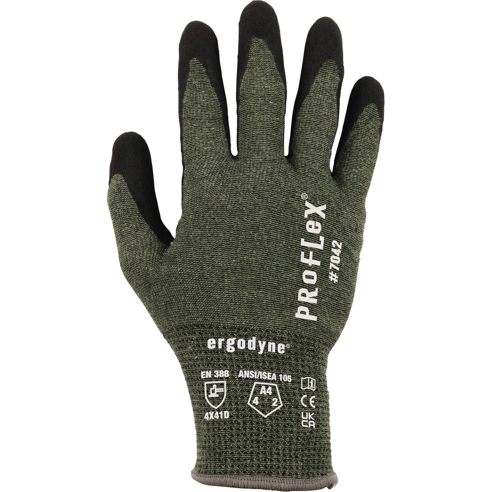 Ergodyne Proflex 7042 Cut-Resistant Gloves, Size X-Large, 18 Gauge, Nitrile Coated, Aramid Shell, ASTM ANSI Level A4/EN 388 Level D