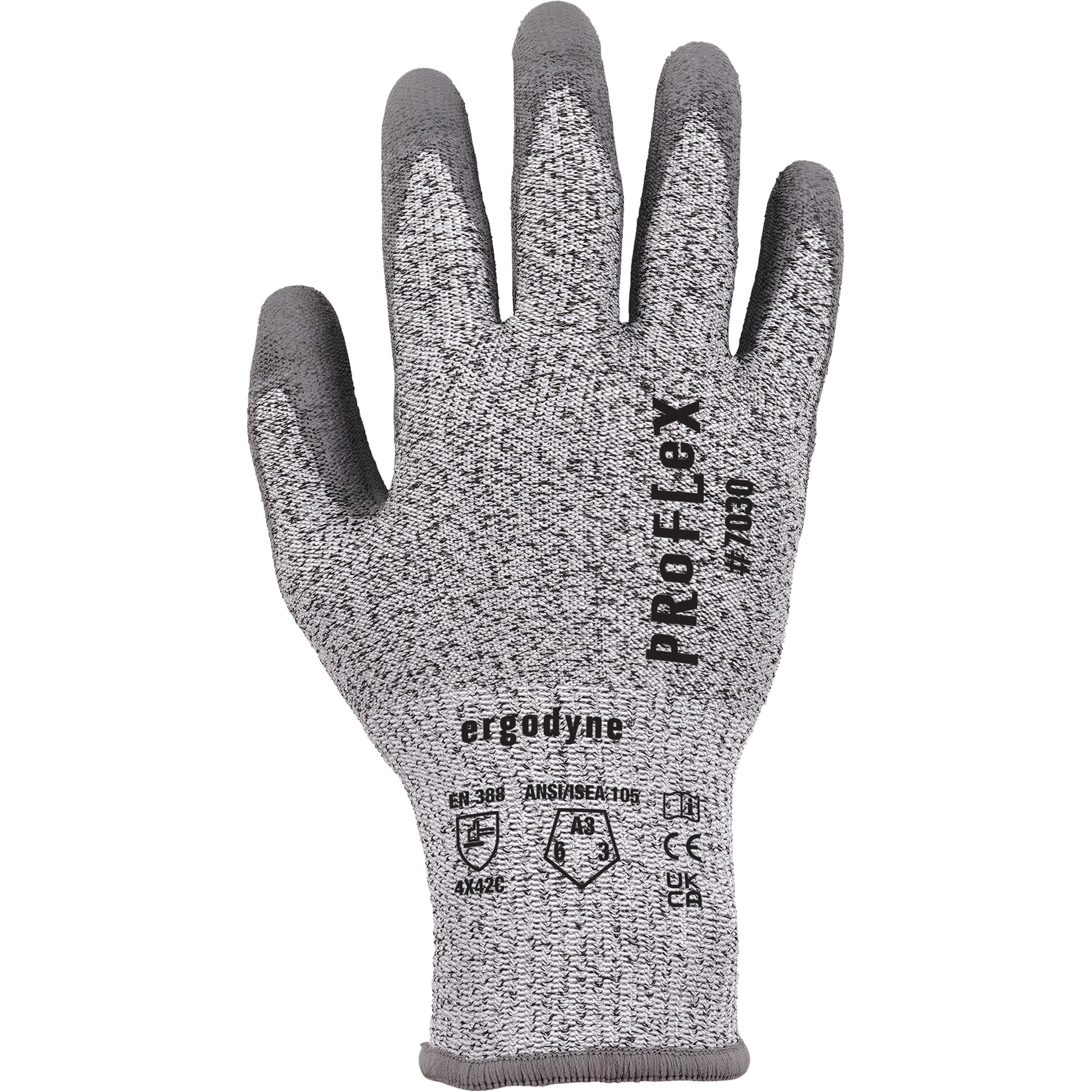 Ergodyne ProFlex 7030 Cut-Resistant Gloves, Size Medium, 13 Gauge, Polyurethane Coated, Nylon/HPPE/Spandex Shell, ASTM ANSI Level A3/EN 388 Level C