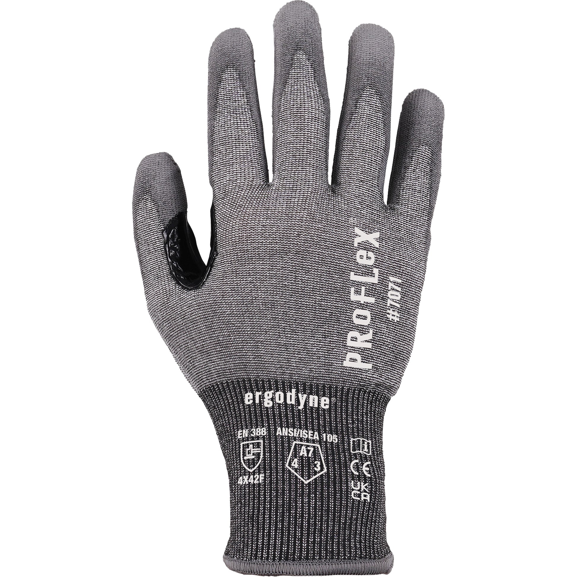 Ergodyne ProFlex 7071 PU Coated Cut-Resistant Gloves, Size X-Large, 18 Gauge, Polyurethane Coated, HPPE/Tungsten Shell, ASTM ANSI Level A7/EN 388 Level F