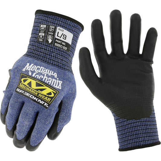 Mechanix Wear Speedknit™ S2EC03 Cut-Resistant Gloves, Size Medium/8, 18 Gauge, Urethane Coated, HPPE/Tungsten Shell, ASTM ANSI Level A7/EN 388 Level F