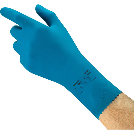 Ansell AlphaTec® 88-356 Chemical-Resistant Food-Processing Gloves, Size 8, 12" L, Rubber Latex, 17-mil