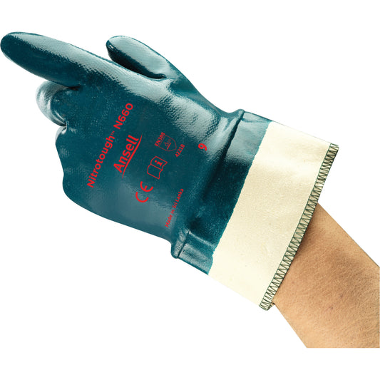 Ansell Nitrotough™ N660 Gloves, 8, Nitrile Coating, Cotton Shell