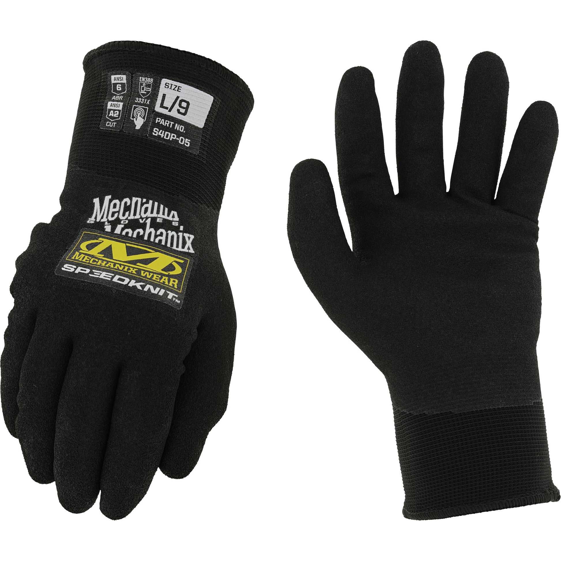 Mechanix Wear Speedknit™ Thermal Gloves, Size 7, 15 Gauge, Nitrile Coated, Nylon Shell, ASTM ANSI Level A2