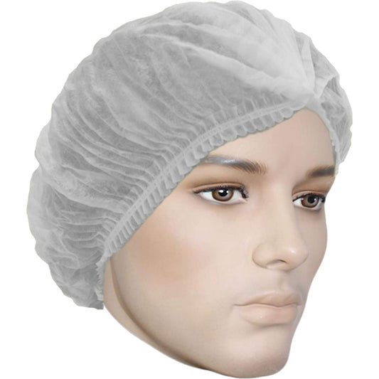 Ronco Cova-Cap Pleated Bouffant Cap, Polypropylene, 21", White