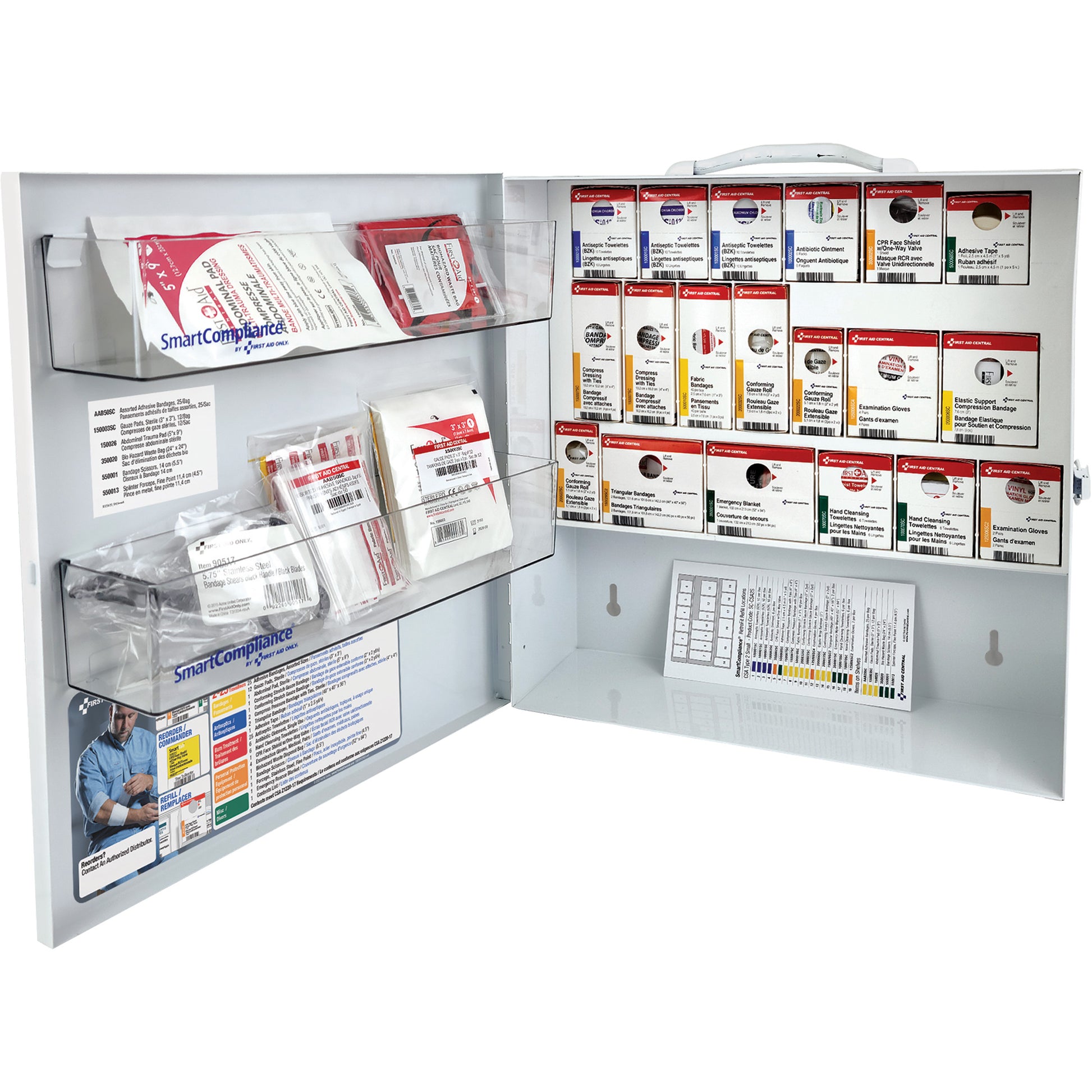 First Aid Central SmartCompliance® First Aid Cabinet, Meets CSA Z1220-17 Type 2 Low-Risk Environment, Small (2-25 Workers)