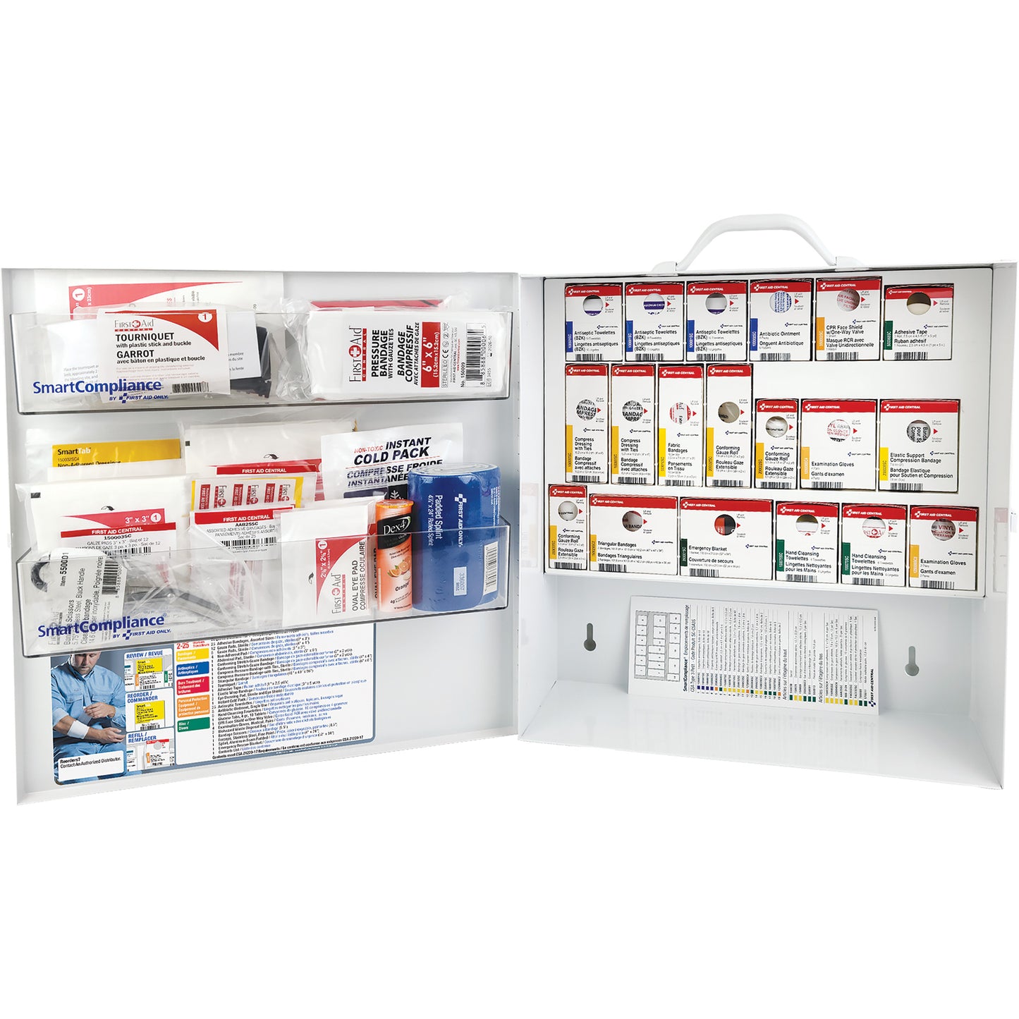 First Aid Central SmartCompliance® First Aid Cabinet, Meets CSA Z1220-17 Type 3 High-Risk Environment, Small (2-25 Workers)