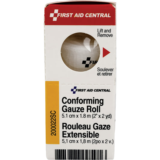First Aid Central SmartCompliance® Refill Conforming Stretch Gauze Bandage, Roll, 6' L x 2" W, Sterile, Medical Device Class 1