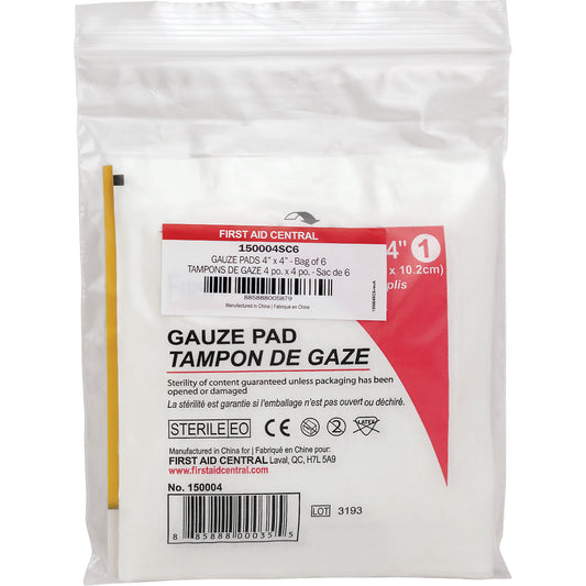 First Aid Central SmartCompliance® Refill Gauze, Pad, 4" L x 4" W, Sterile, Medical Device Class 1