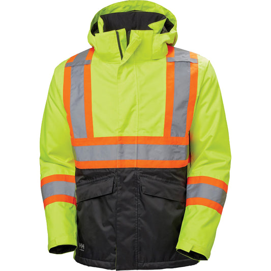 Helly Hansen Alta Winter Jacket, Polyester, Black/High Visibility Lime-Yellow, X-Small