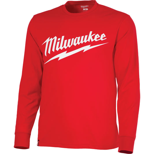 Milwaukee Heavy-Duty Long-Sleeved T-Shirt with Milwaukee® Logo, Men's, 3X-Large, Red