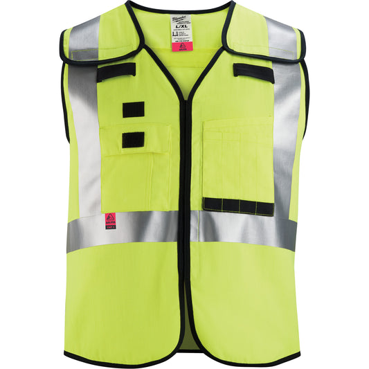 Milwaukee Breakaway Mesh Safety Vest, Black/High Visibility Lime-Yellow, 2X-Large/3X-Large