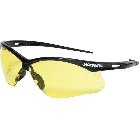 Jackson Safety Safety Glasses, Amber Lens, Anti-Scratch, ANSI Z87+/Meets/Exceeds CSA Z94.3