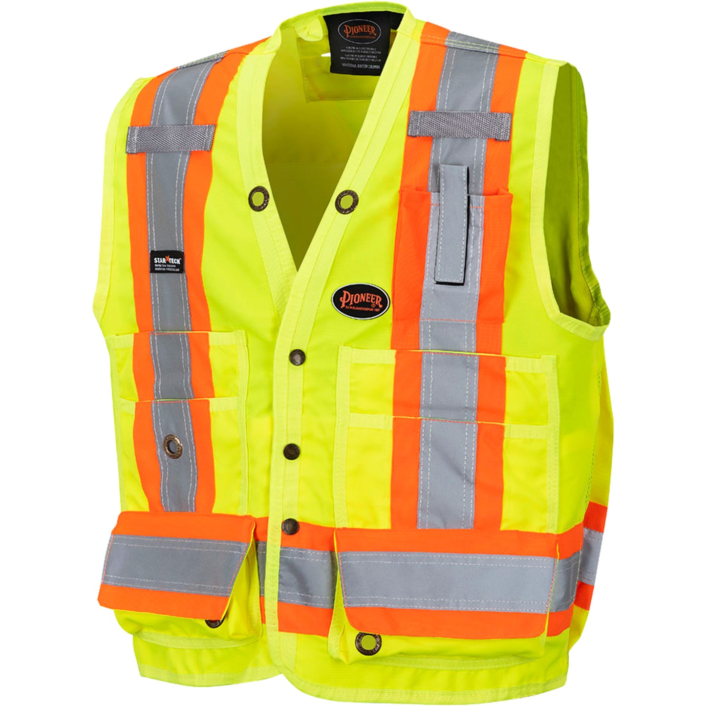 Pioneer 6693 Surveyor's Safety Vest, High Visibility Lime-Yellow, 2X-Large, Polyester