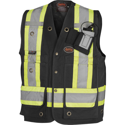 Pioneer 694BK Surveyor/Supervisor's Vest, Black, 2X-Large, Cotton
