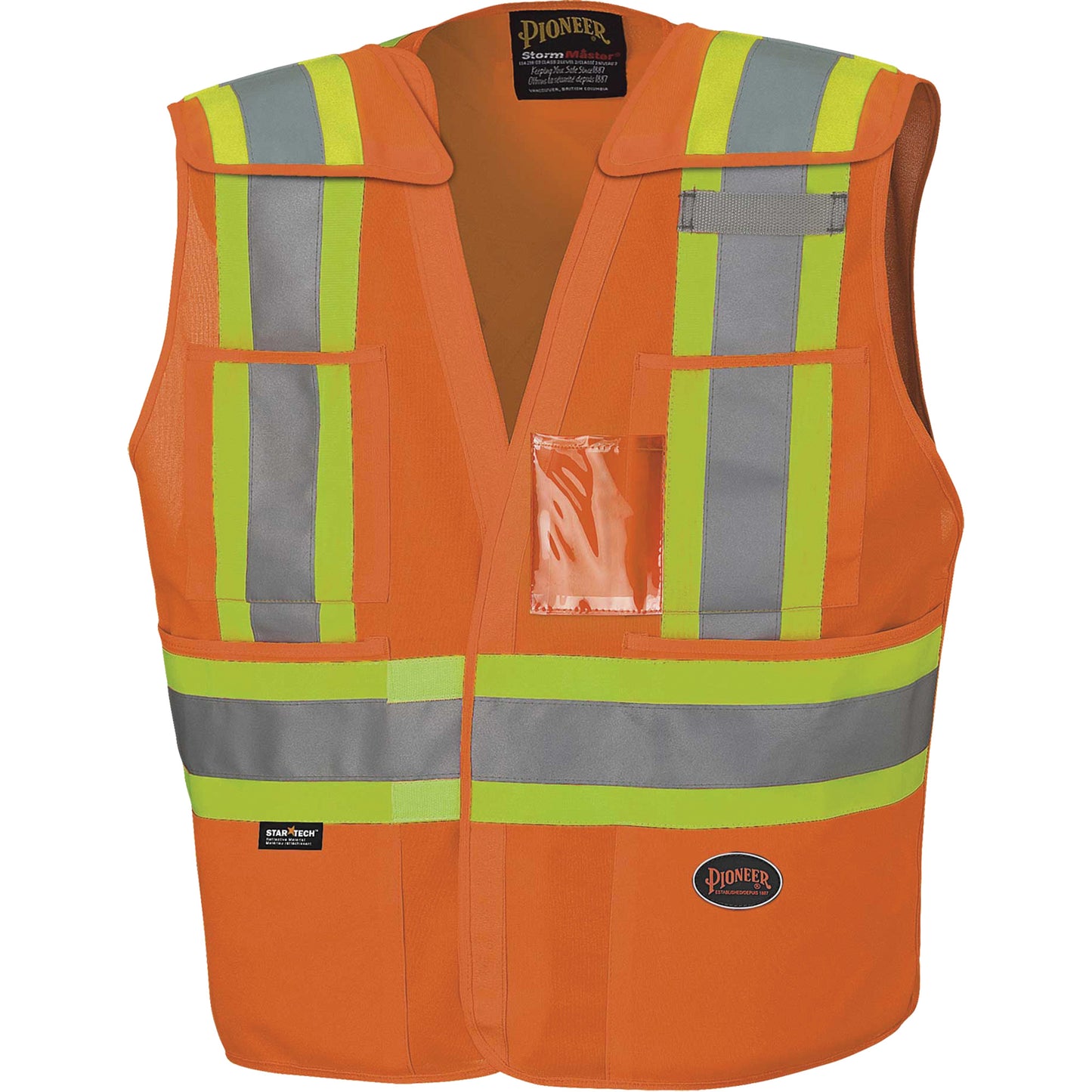 Pioneer 6930 Drop-Shoulder Tear-Away Surveyor's Vest, High Visibility Orange, 6X-Large/7X-Large, Polyester
