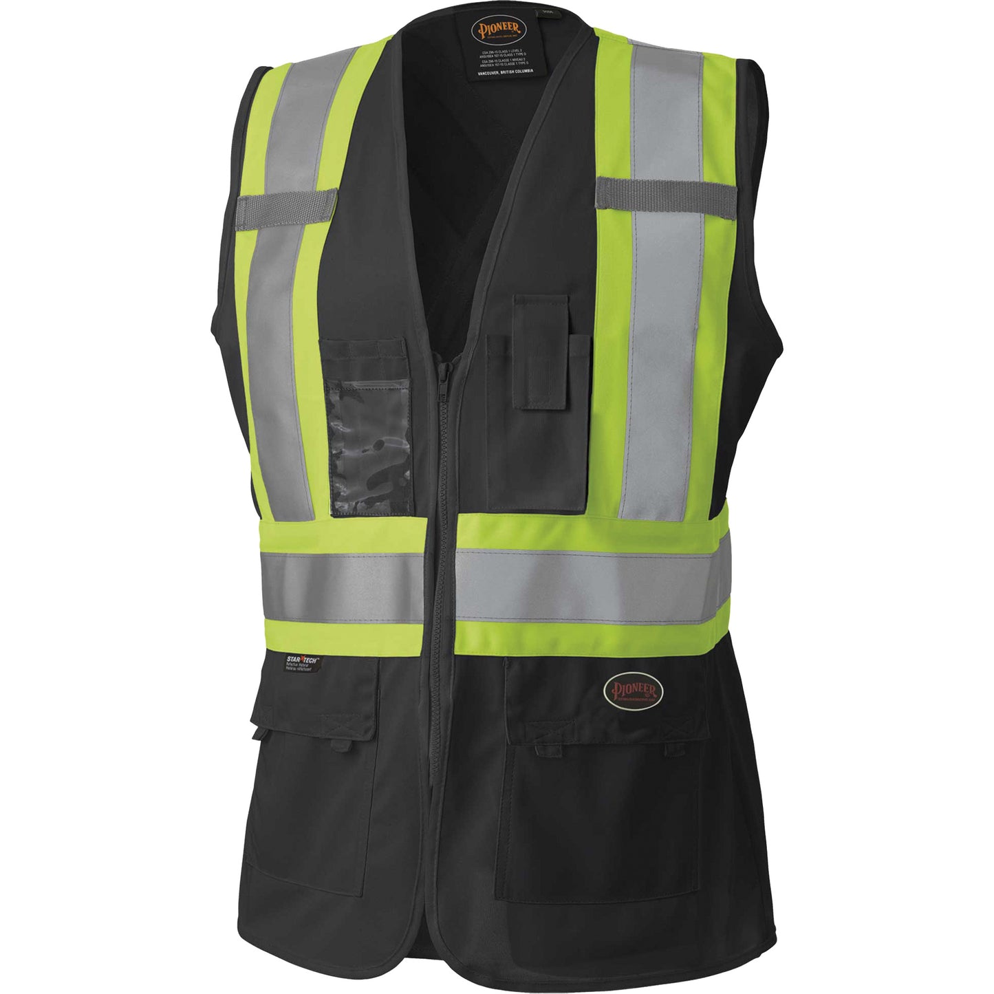 Pioneer 139BK Women's Safety Vest, Black, X-Small, Polyester