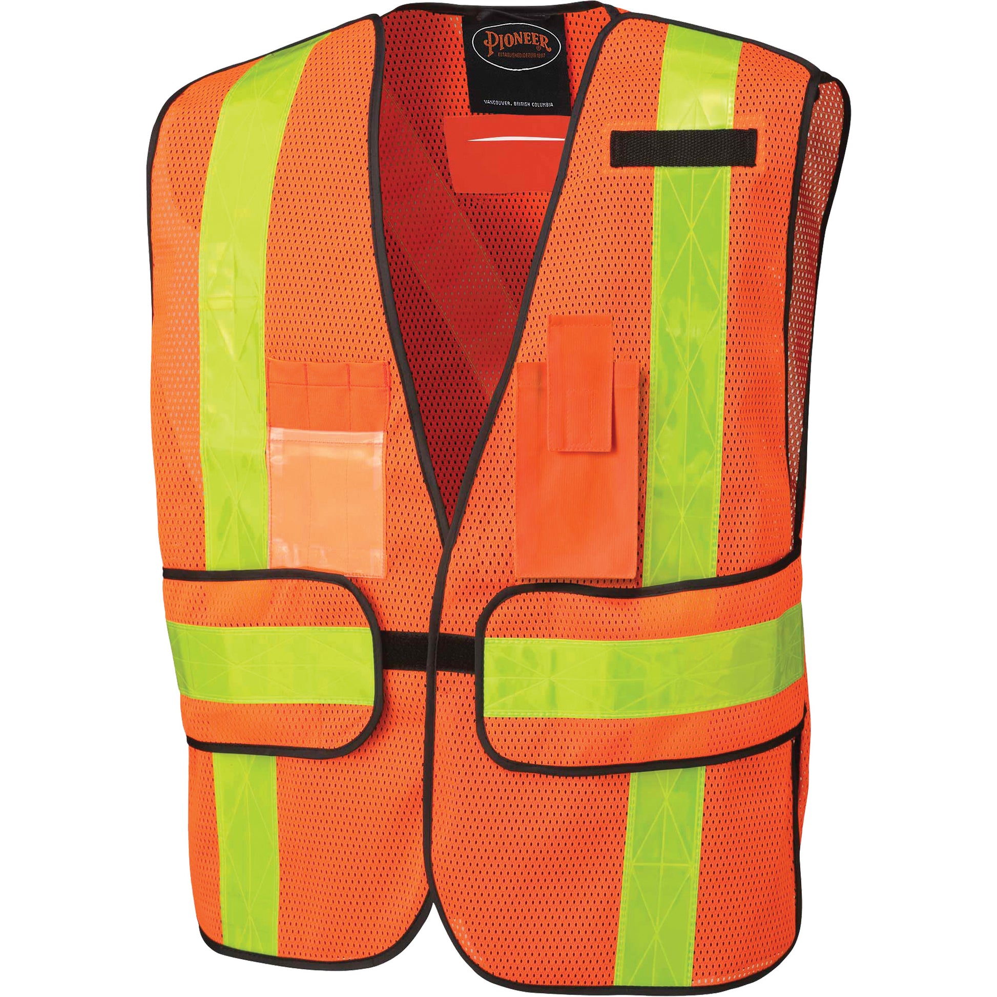 Pioneer 145 All-Purpose Safety Vest, High Visibility Orange, Polyester