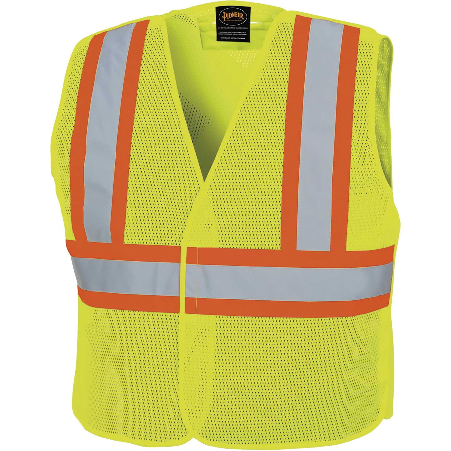 Pioneer 598P Tear-Away Mesh Safety Vest, High Visibility Lime-Yellow, 2X-Large/3X-Large, Polyester