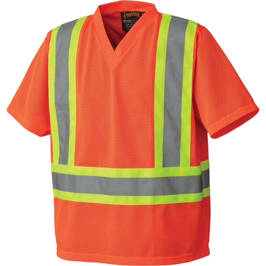 Pioneer 5992P Safety T-Shirt, Polyester, 2X-Large, High Visibility Orange