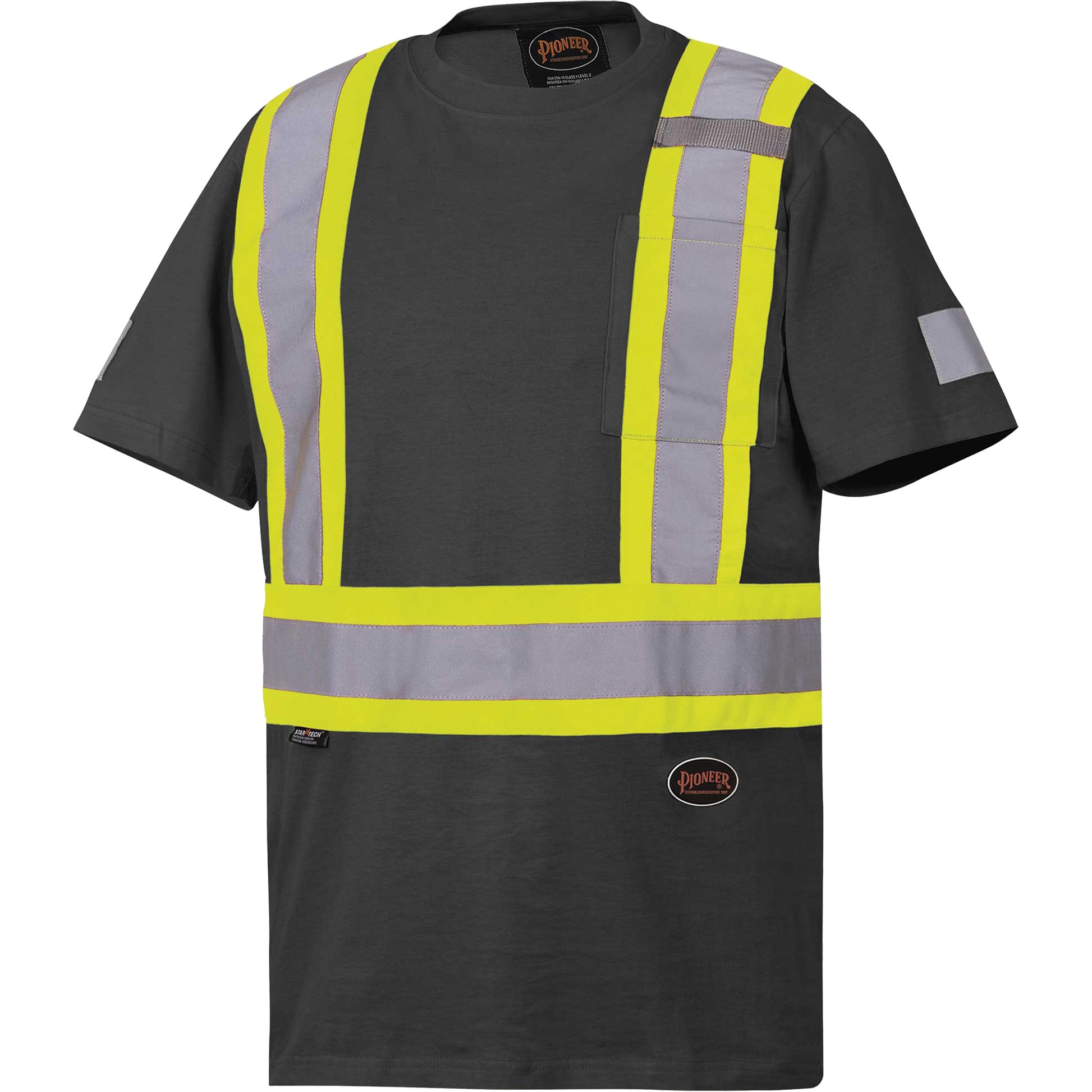 Pioneer 6976 Safety T-Shirt, Cotton, 4X-Large, Black