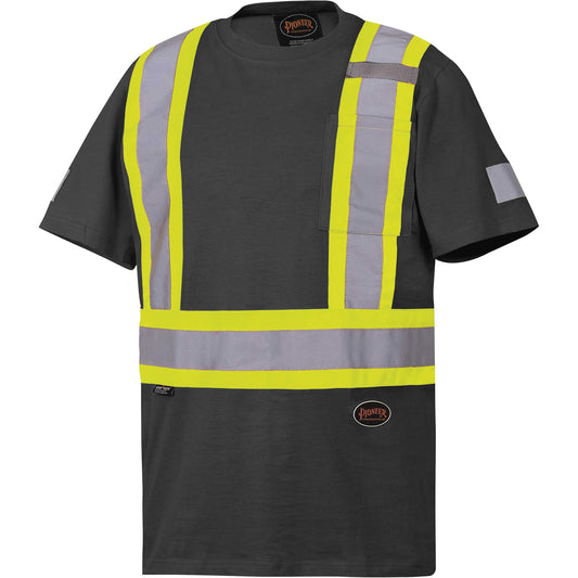 Pioneer 6976 Safety T-Shirt, Cotton, 4X-Large, Black