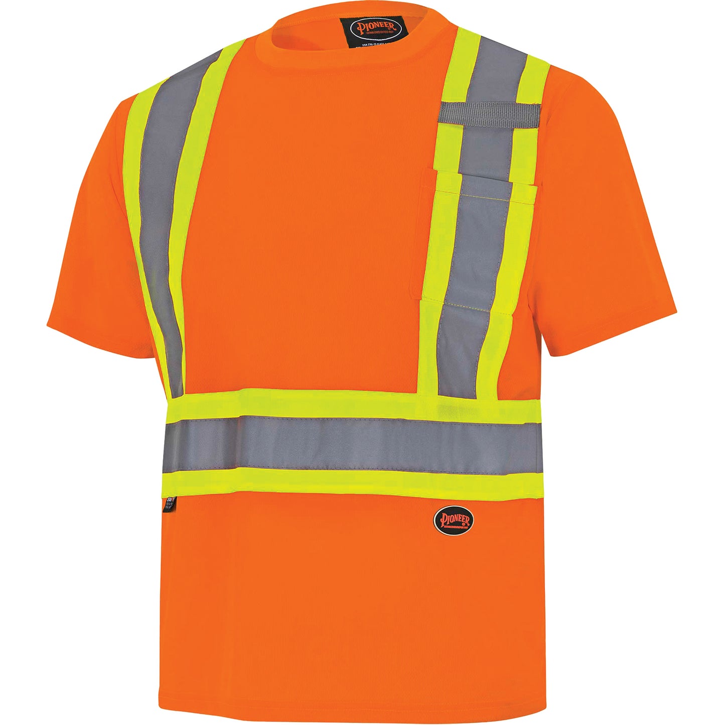 Pioneer 6990 Bird's-Eye Safety Shirt, Polyester, X-Small, High Visibility Orange