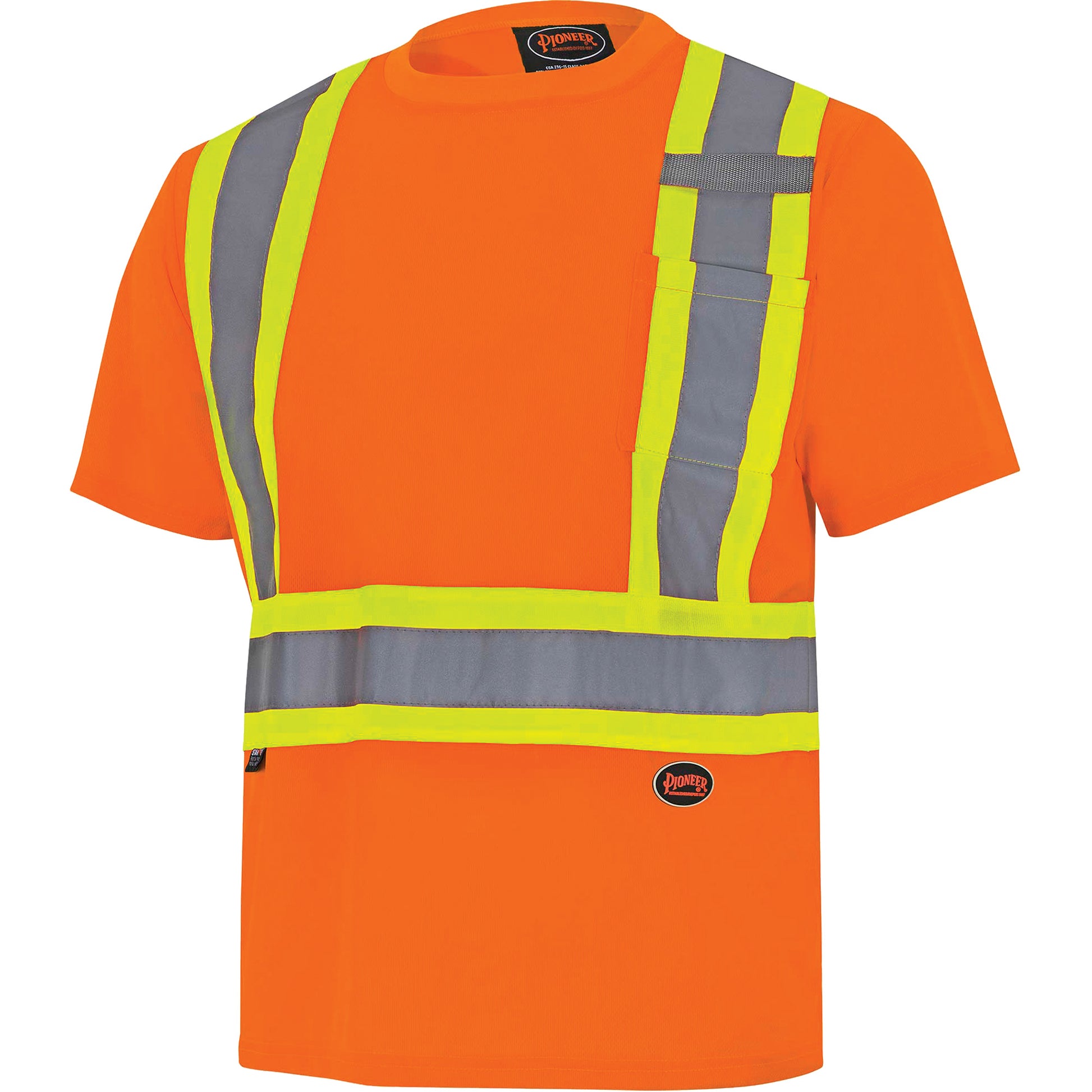 Pioneer 6990 Bird's-Eye Safety Shirt, Polyester, X-Small, High Visibility Orange