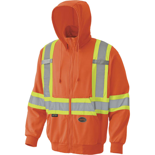 Pioneer 6940 Zip Style Hoodie, Medium, High Visibility Orange