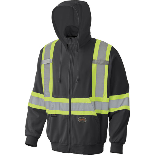 Pioneer 6942 Zip Style Hoodie, Large, Black