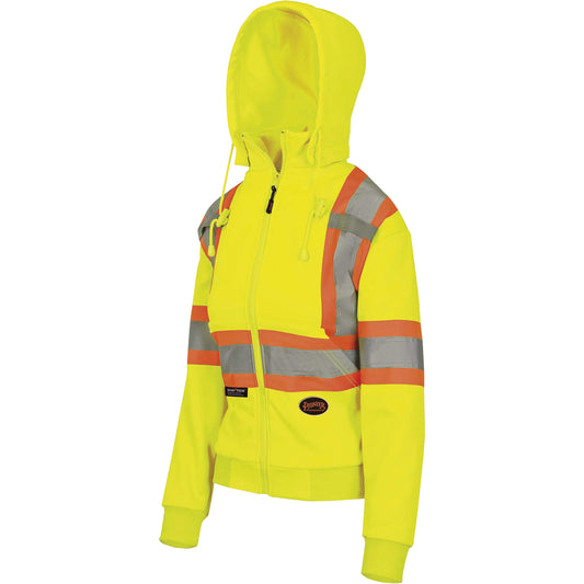 Pioneer 6925W Women's Zip Style Hoodie, X-Large, High Visibility Yellow