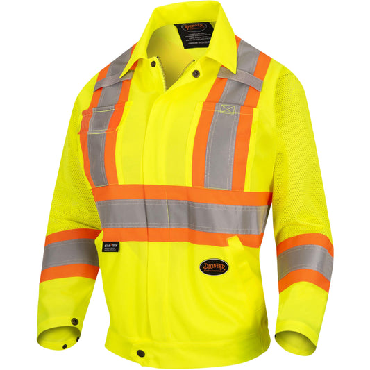 Pioneer 5999JW Women's Traffic Safety Jacket, Polyester, High Visibility Lime-Yellow, Large