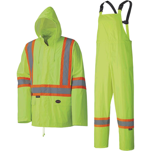 Pioneer 5599 Lightweight Waterproof Rain Suit, Polyester/PVC, Small, High Visibility Lime-Yellow