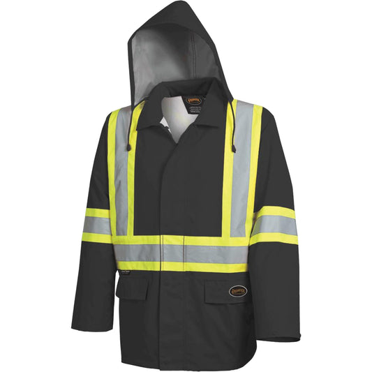 Pioneer 5628BK The Rock 300D Waterproof Safety Jacket, Polyester, Black, Small