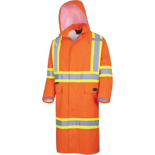 Pioneer 5630 The Rock 300D Waterproof Long Coat, Polyester, Large, High Visibility Orange
