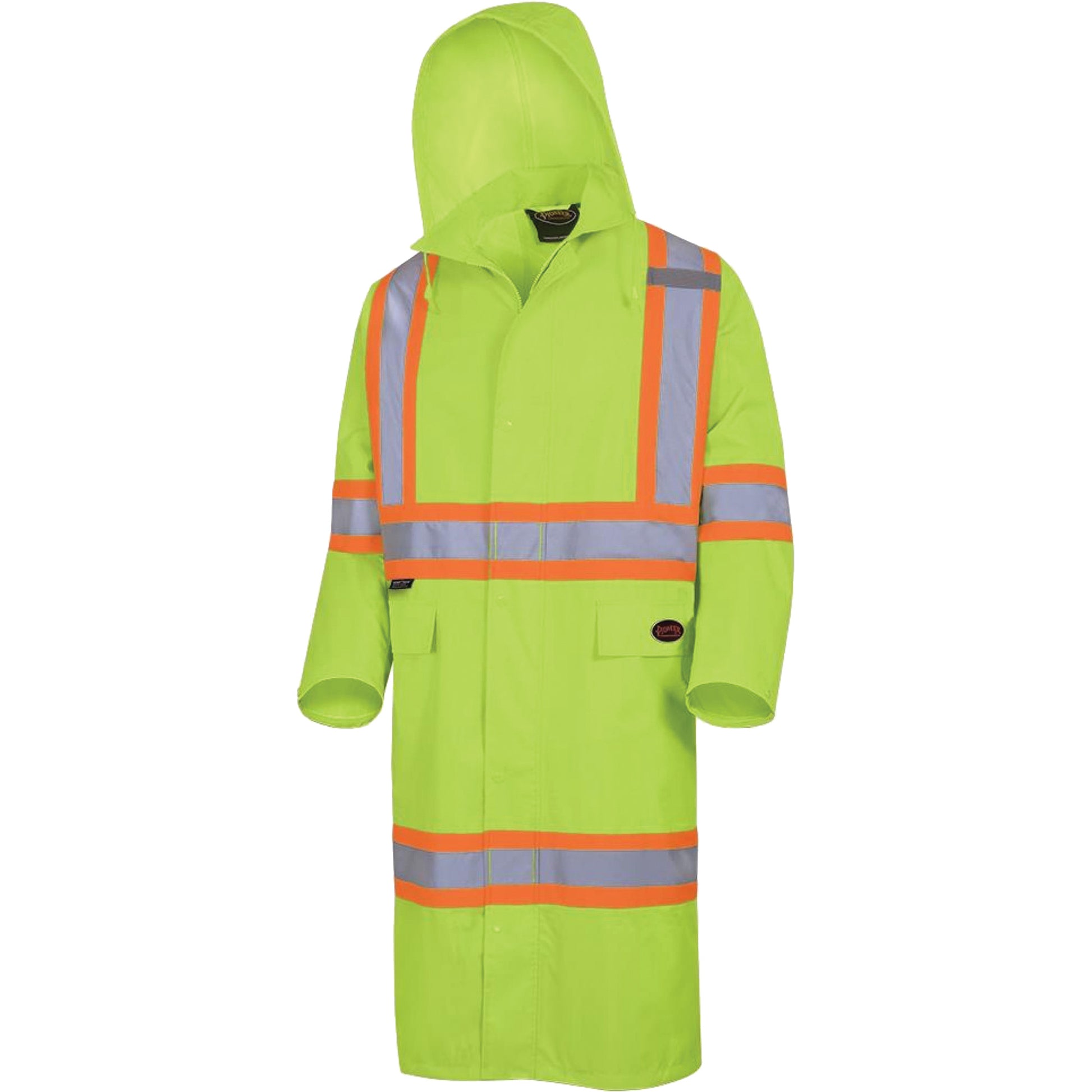 Pioneer 5631 The Rock 300D Waterproof Long Coat, Polyester, 2X-Large, High Visibility Lime-Yellow