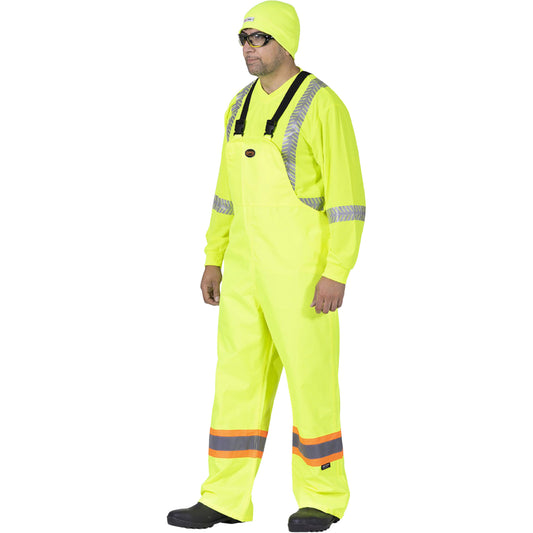 Pioneer 5629 The Rock 300D Bib Pants, Polyester, Medium, High Visibility Lime-Yellow