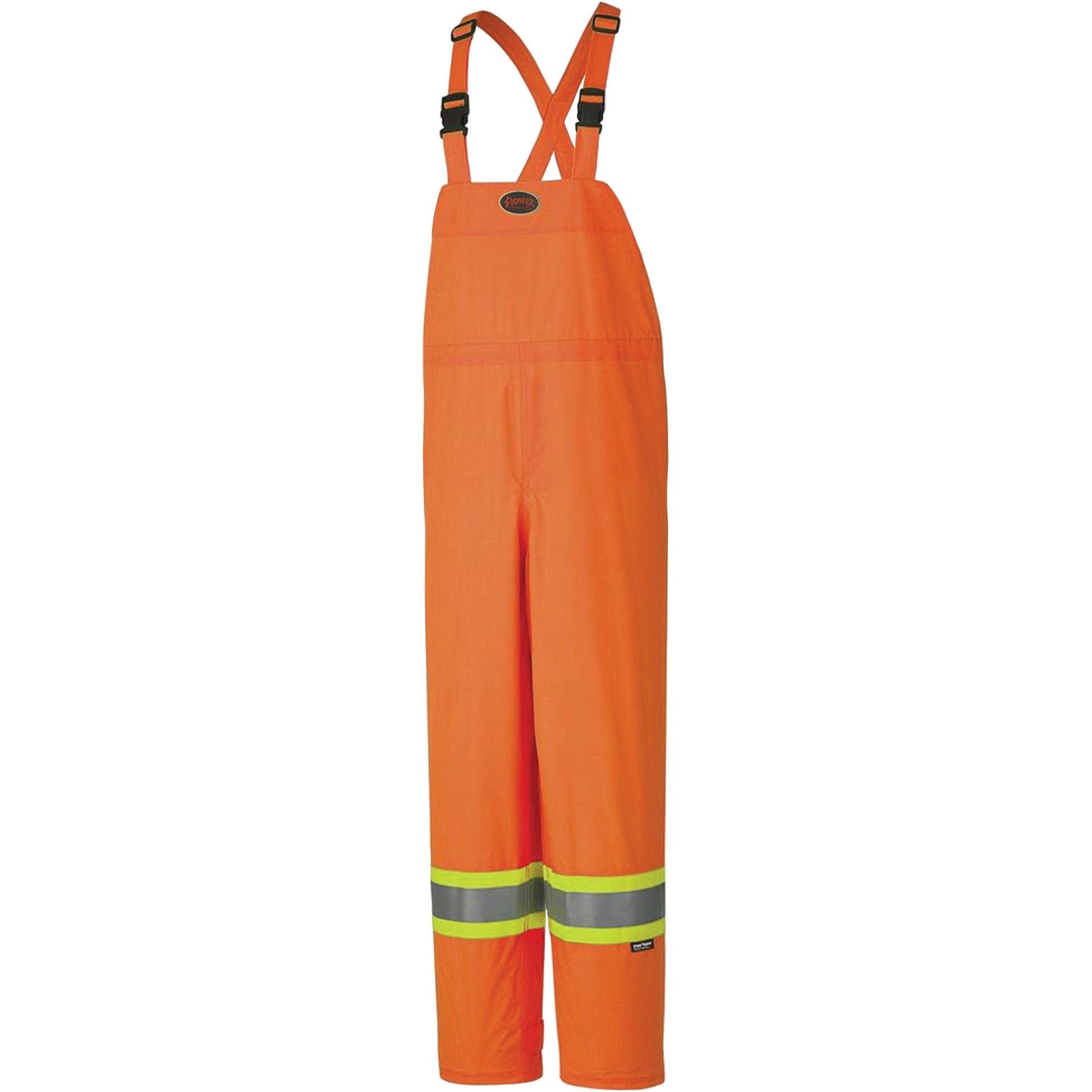 Pioneer 5595 150D Lightweight Waterproof Safety Bib Pants, Polyester, 5X-Large, High Visibility Orange