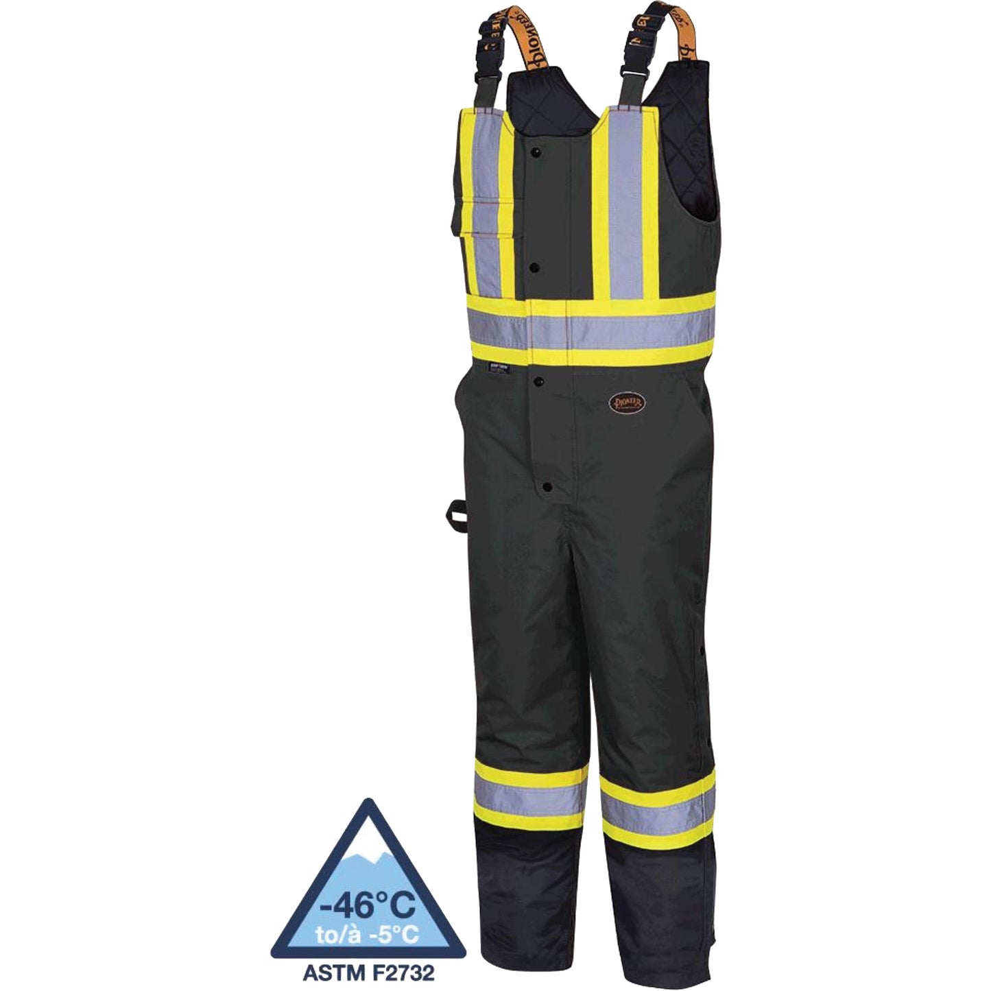 Pioneer 5042 Waterproof Quilted Bib Pants, Polyester, 4X-Large, Black