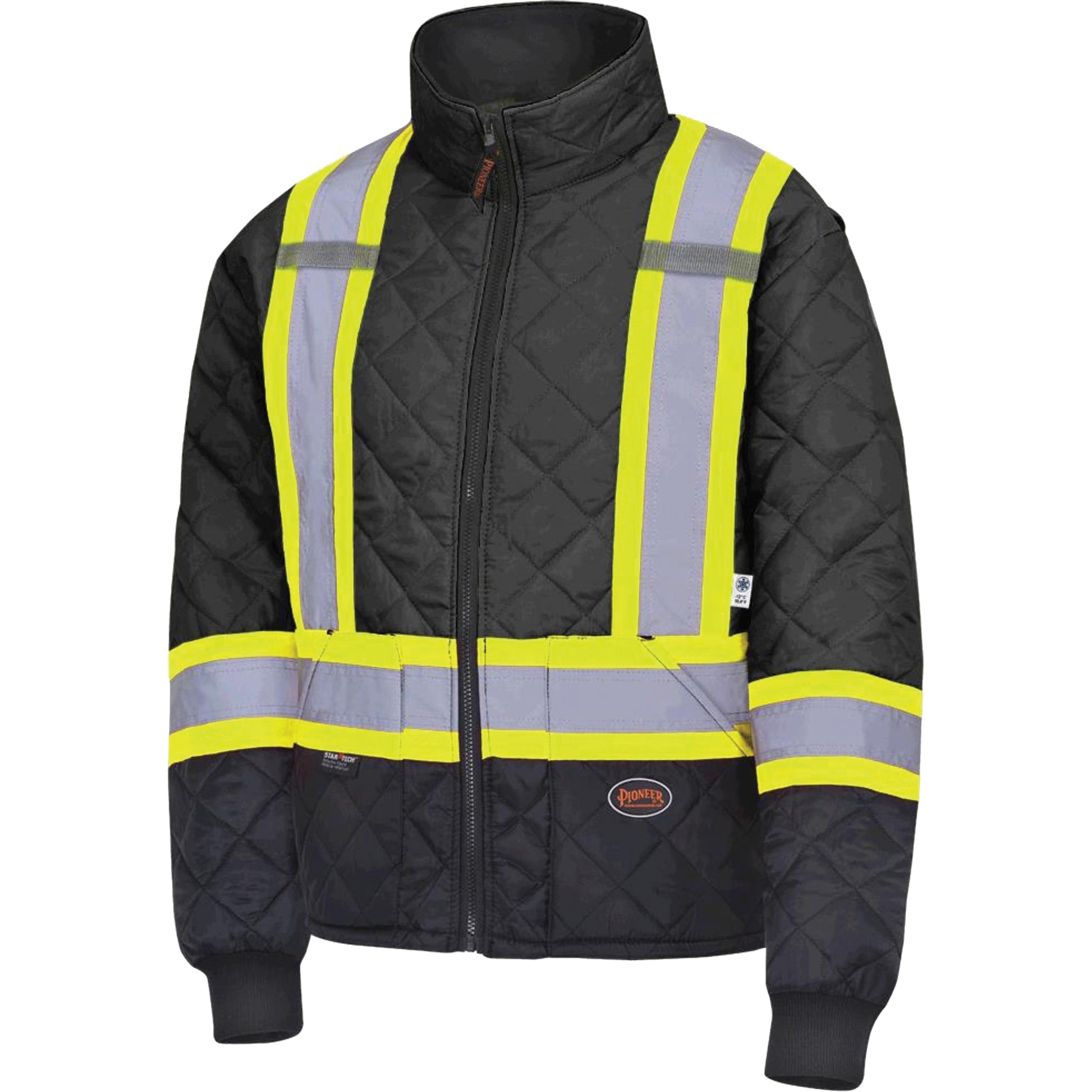 Pioneer 5017 Quilted Freezer Jacket, Polyester, Black, Small