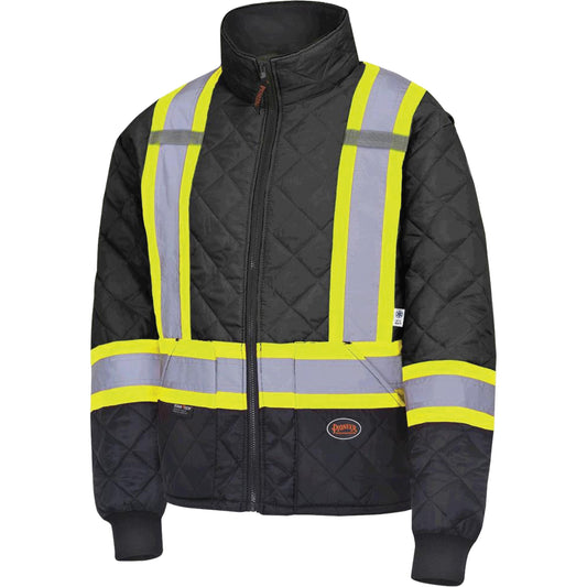 Pioneer 5017 Quilted Freezer Jacket, Polyester, Black, Small