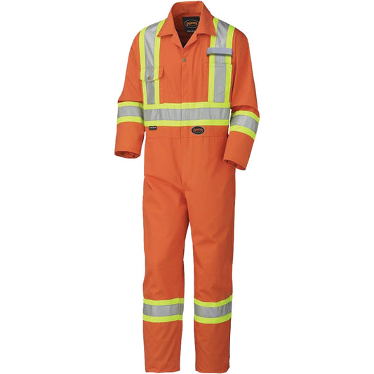 Pioneer 5513T Industrial Wash Coveralls, 42 (Tall), High Visibility Orange