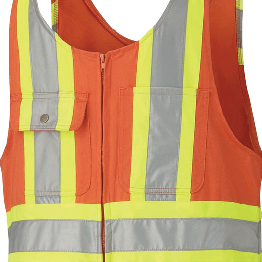 Pioneer 6617Z Safety Overalls with Leg Zippers, Poly-Cotton, 44, High Visibility Orange