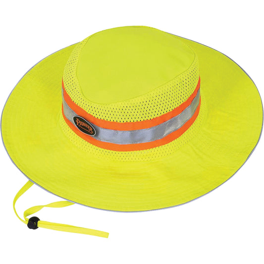 Pioneer 279 Ranger's Hat with Strap, High Visibility Lime-Yellow, Polyester