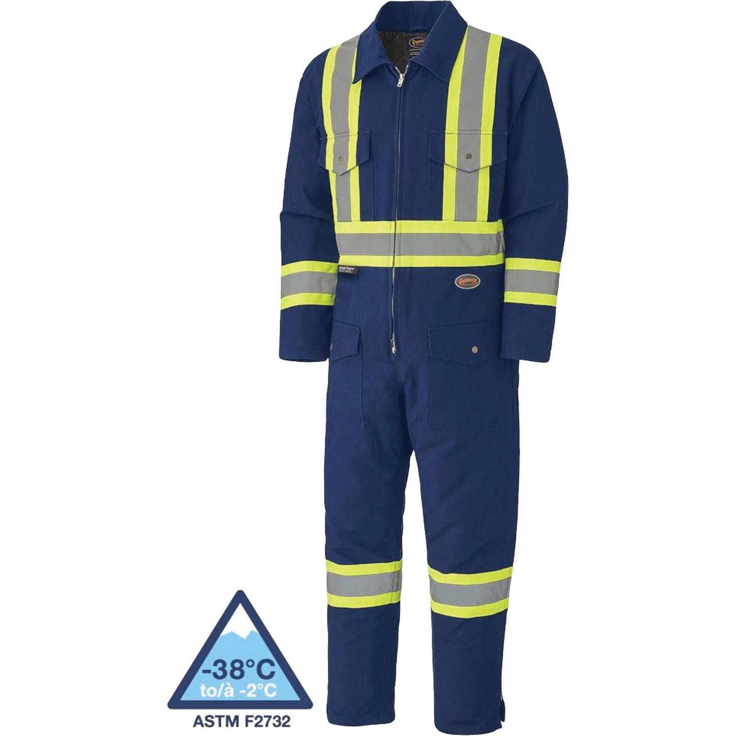 Pioneer 5539A Quilted Duck Coveralls, 3X-Large, Navy Blue