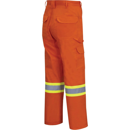 Pioneer 4462 Bright Safety Cargo Pants with Startech® Tape, Cotton, 44, High Visibility Orange
